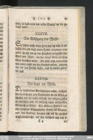 XXXVIII. Die Logie der Wölfe.