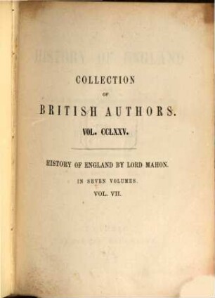 History of England from the peace of Utrecht to the peace of Versailles : 1713-1783, Vol. 7. 1780-1783
