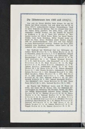 Die Altveteranen von 1866 und 1870/71