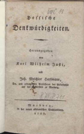 Hessische Denkwürdigkeiten. Theil [1]