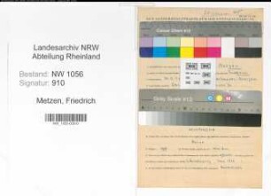 Entnazifizierung Friedrich Metzen , geb. 31.01.1914 (Angestellter)