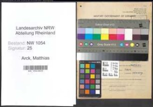 Entnazifizierung Matthias Arck , geb. 05.12.1889 (Postschaffner)