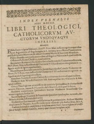 Libri Theologici Catholicorum Auctorum Undiquaque Impressi.