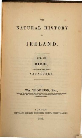 The Natural History of Ireland. 3