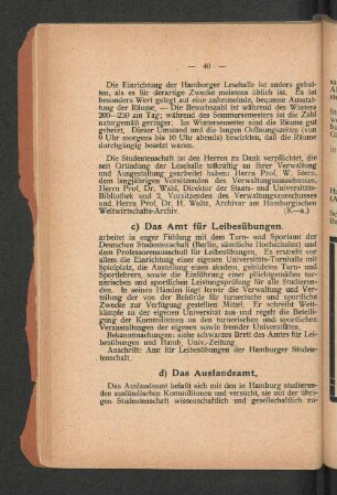 d) Das Auslandsamt.