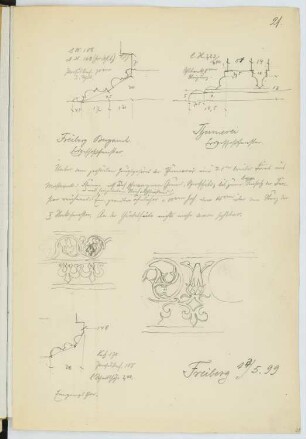 Thümerei, Freiberg: Details (aus: Skizzen- und Fotoalbum 17)