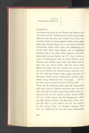 An Jacobi Wandsbeck, den 19. März 1792