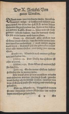 Der X. Artickel/ Von guten Wercken.