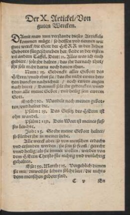 Der X. Artickel/ Von guten Wercken.