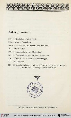 Anhang (Nr. 205-222)