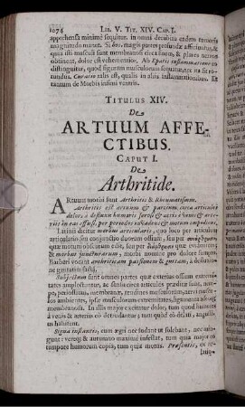 Titulus XVI. De Artuum Affectibus
