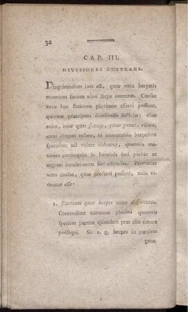 Cap. III. Divisiones lustrans.