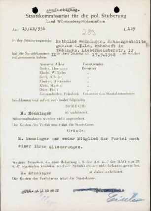 Memminger, Mathilde