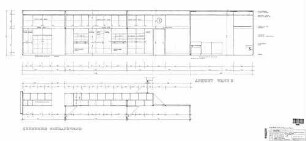 Heilbronn Hbf: Umbau Fka - Mofa, Ansicht Wand 2/ Grundriss, Blatt Nr.434 Empfangsgeb. Fka