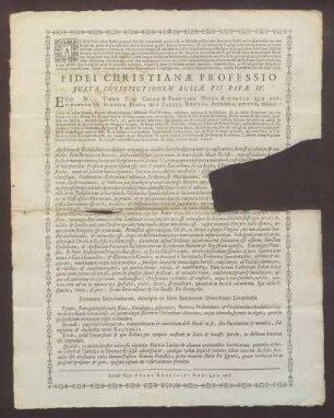 Zeugnis über Franz Lothar von Breidbachs zu Bürresheim Studien zu Löwen.