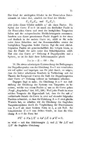 Das Büschel der Tangenten aus einem Punkte; Eigenschaften desselben bei Curven dritter Ordnung.