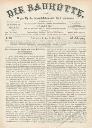 No. 13. Frankfurt a. M., den 28. März 1914. 57. Jahrgang.