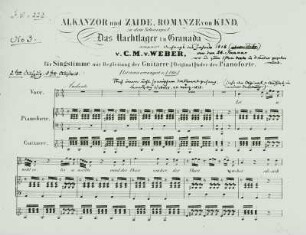 Romanze "Alkanzor und Zaide", Schauspielmusik zum Nachtlager in Granada