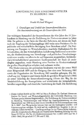 Einführung der Einkommensteuer in Hamburg 1866