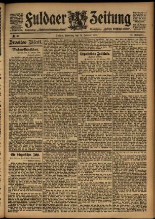 Zweite Ausgabe vom Samstag, den 18. Februar 1905.