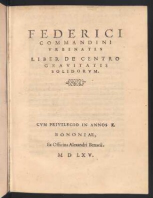 Liber de centro gravitatis solidorum