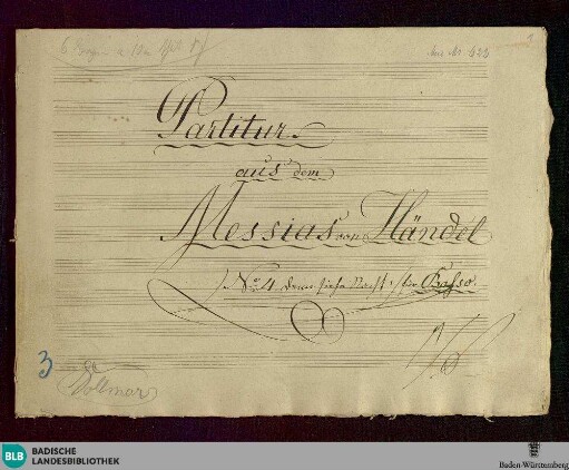 Messiah. Excerpts - Don Mus.Ms. 622