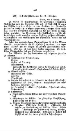 Schulvisitationen der Geistlichen : [V. Elementarschulwesen]