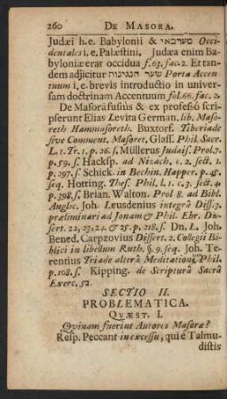 Sectio II. Problematica