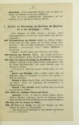 2. Zeitalter der Entwicklung von Kaisertum und Papsttum: bis zu den Kreuzzügen (-1096)