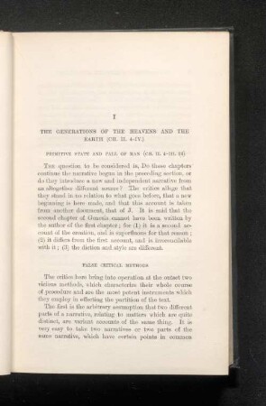 I The Generations of the Heavens and the Earth (CH.II.4-IV)