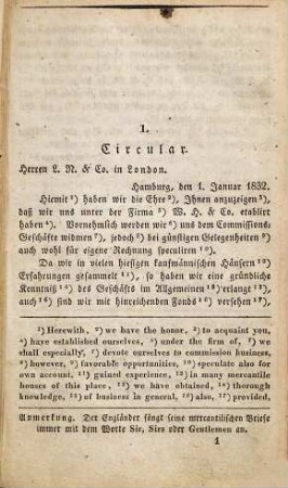 Leitfaden zur englischen Correspondenz, oder deutsche Handlungs-Briefe : mit zweckmäßigen phraseologischen und terminologischen Anmerkungen zum Übersetzen in das Englische, ... und Erklärung der üblichsten kaufmännischen Ausdrücke und Abbreviaturen
