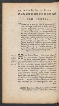 Liber Tertius. Postquam egite in superiore libro de removenda signorum ignorantia, ...