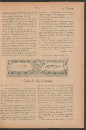 Vida femenina : Carta de una engañada