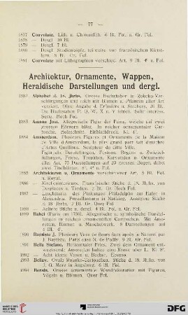 Architektur, Ornamente, Wappen, Heraldische Darstellungen und dergl. (Nr. 1882-1946)