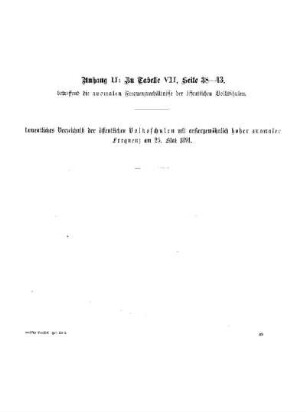 Nachtrag : Anhang II ; zu Tabelle VII, Seite 38-43