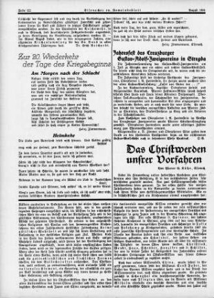 Das Christwerden unsrer Vorfahren