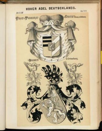 Taf. 282. Fürst v. Podiebrad u. Cunstatt König in Böhmen. - Böhmen n. Grüneberg.