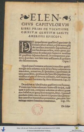 Elenchus Capitulorum