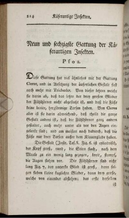 Neun und sechzigste Gattung der Käferartigen Insekten. Psoa.