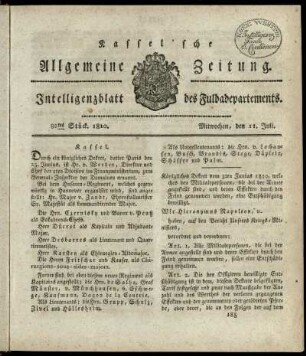 82tes Stueck, Mitwochen, den 11. Juli 1810