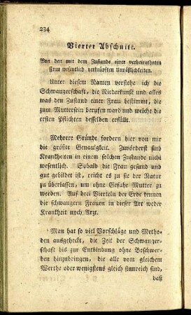 Vierter Abschnitt. Von den mit dem Zustande einer verheiratheten Frau wesentlich verknüpften Unpäßlichkeiten.