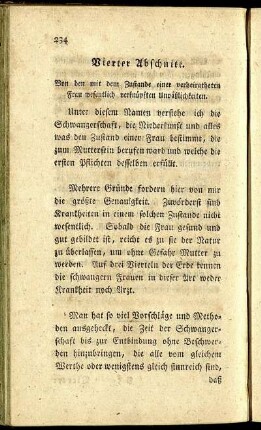 Vierter Abschnitt. Von den mit dem Zustande einer verheiratheten Frau wesentlich verknüpften Unpäßlichkeiten.