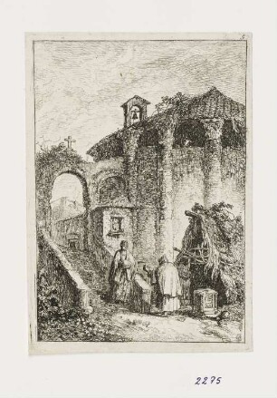Antiker Tempel, Blatt 5 der Folge "Soirées de Rome"