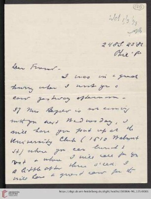 Briefe von Morris Jastrow an Carl Bezold: Brief von Morris Jastrow an Carl Bezold