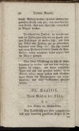 III. Kapitel. Vom Mästen der Kühe.