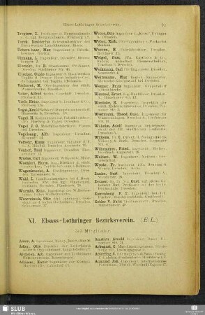 XI. Elsass-Lothringer Bezirksverein.