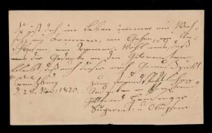 (Creutzburg, 28.11.1820) Gottfried Gensinger?