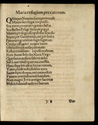 Maria refugium peccatorum.