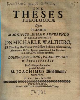 Theses Theologicae