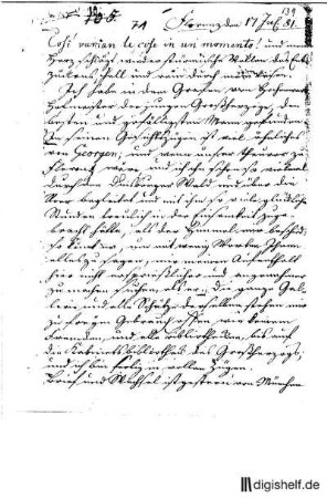 71: Brief von Wilhelm Heinse an Friedrich Heinrich Jacobi